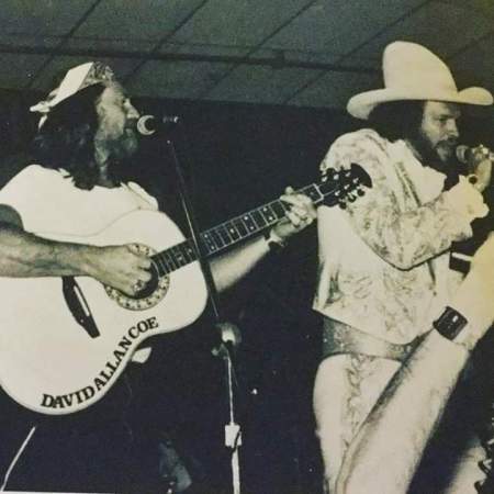 Willie playing with Dave's guitar 