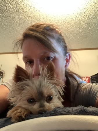 Cuddle time with my yorkie