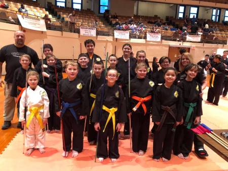 Karate tournament with my students .