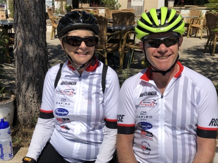 Jim and Betty biking in Mallorca