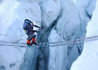The Khumbu Icefall...