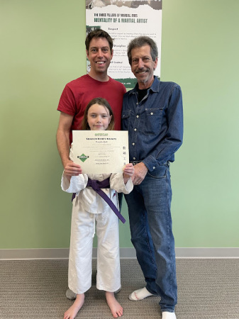 Sydney Achieving her Purple Belt