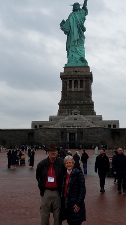 Peggy and I at the Statue of Liberty