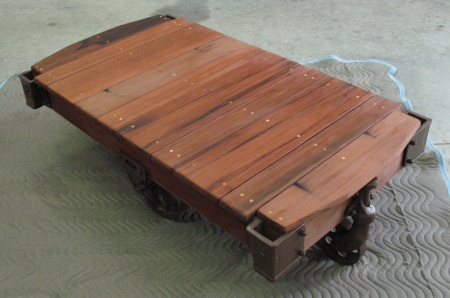 Antique Redwood Factory Cart