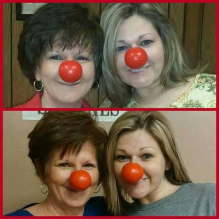 Me and Steph (daughter) on Red Nose Day!