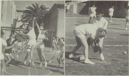 Shorty (Leona) Wilson trying to catch baseball