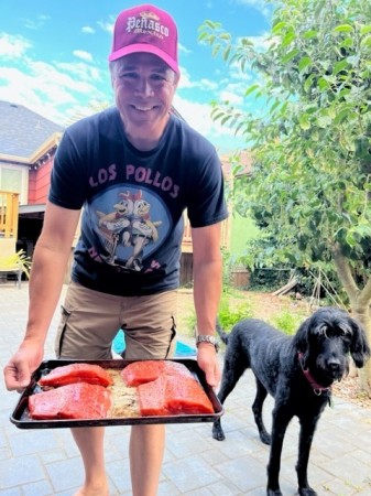 Chinook salmon prepped for the grill!