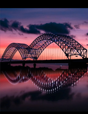 Mississippi River bridge - downtown Memphis 