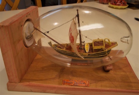 Roman ship in a glass bulb