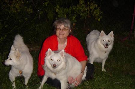 Sandra and American Eskimo Dogs