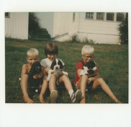 Jeremy, I, and Josh with Puppies