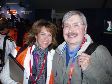 With ESPN's Suzy Kolber at Super Bowl 46-2010