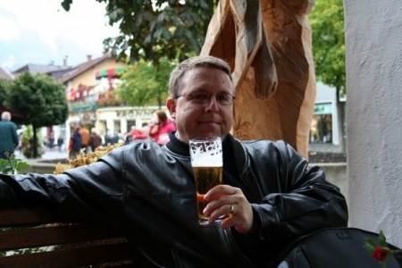 Having a beer in Germany 2003