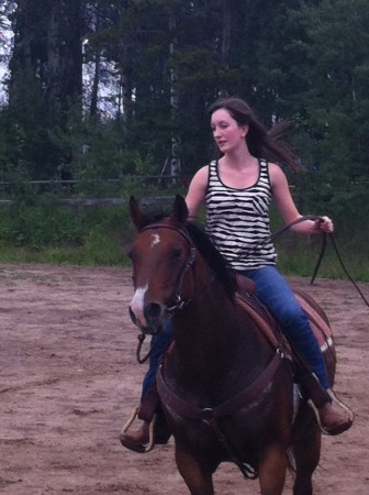 Oldest daughter with her horse