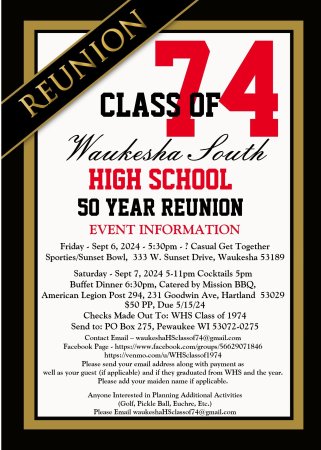 Waukesha South High School 50th Reunion