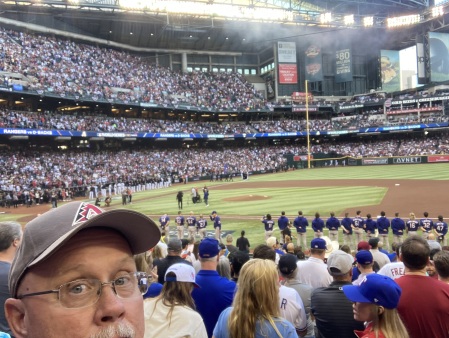 Game 5 sitting with the rangers dugout