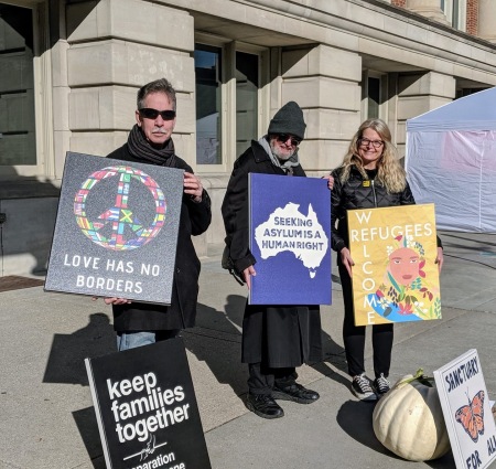 Protesting Trump treatment of refugees