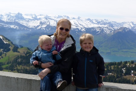 Swiss Alps with my grandsons