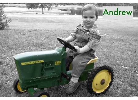 Andrew on the tractor