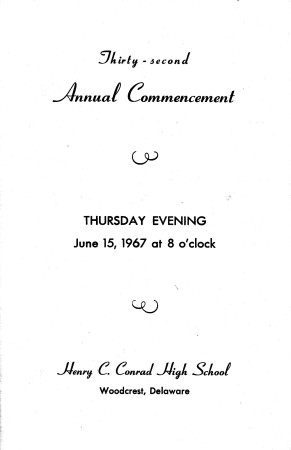 Program cover for the 1967 Conrad Commencment