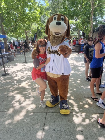 My buddy, Charlie the RiverDogs mascot