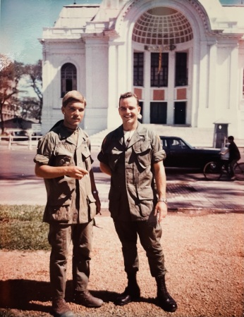 Bill Durno & I tied up in Saigon 1968