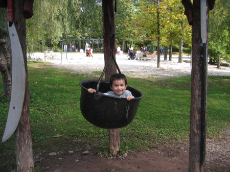 my grandson Collin at catskill game farm.