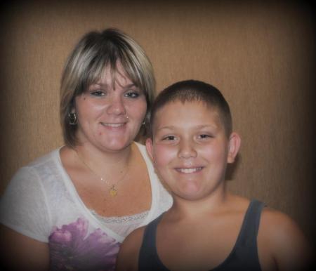 My youngest girl Desirae and one of my grandsons my oldest Austin
