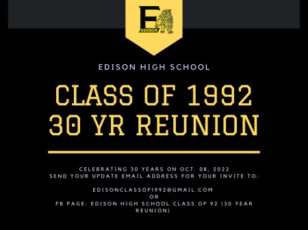 Edison High School 30 Year Reunion