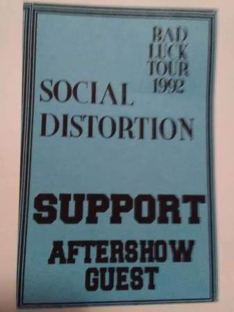 Tour pass from 1990s - Social Distortion.