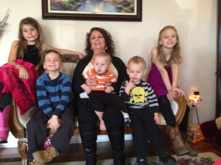 My sister Dee (Nana) with all my great nieces and nephews