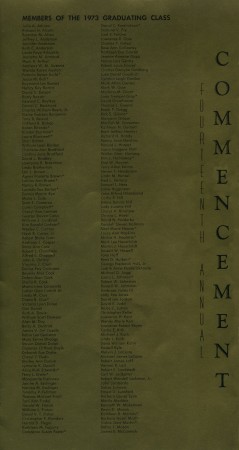 Vincent E. Presley's album, 1973 Graduation Pamphlet