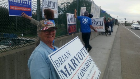 Sign waving for the Cause last month