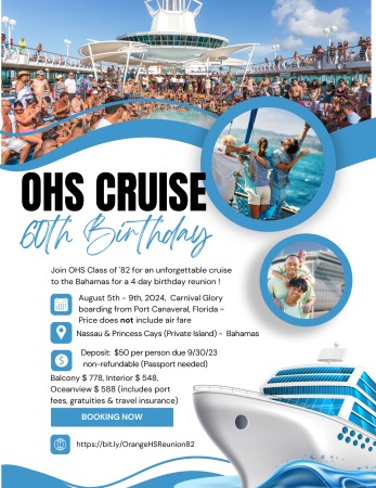 Canceled OHS Class of 1982 60th Birthday Reunion Cruise