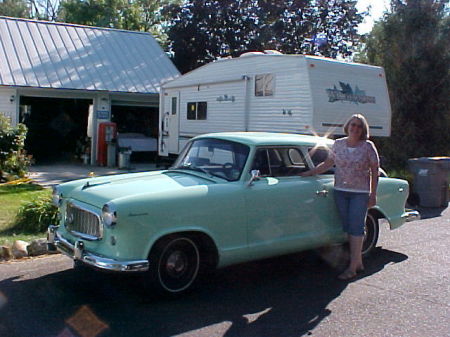 Cathy 2014 with her 1959 Rambler American