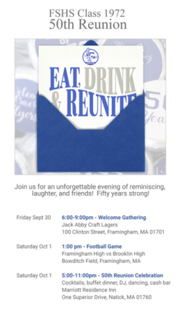 Hope to See You at our 50th Reunion!