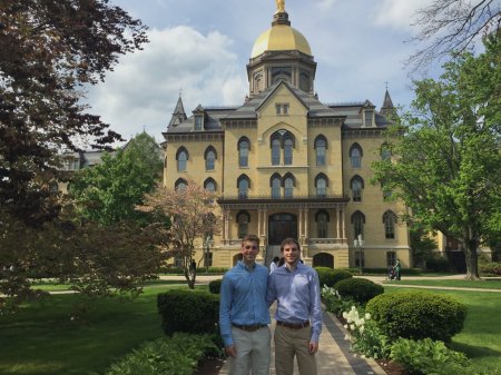 Two Notre Dame grads at Golden Dome