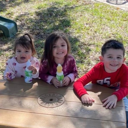 Grandchildren  Lilian,  Rosemarie  and Elias