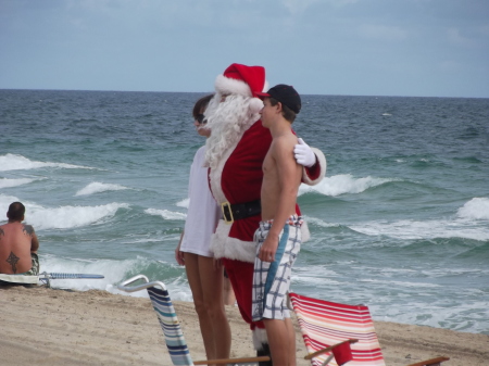 Santa at the beach, 12/25/2011