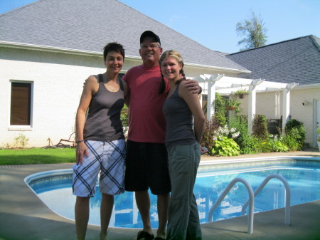 Oldest Daughter Corrin and her friend Linda at the Cement pond.