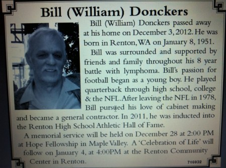 Barbara Morris' album, Bill Donckers Memorial