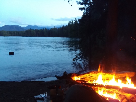 Camping solo beside Lake Kachess, Wa.