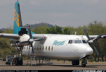 A Fokker used to get from Cilacap to Jakarta
