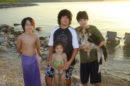Our 4 beautiful kids at the lake :)