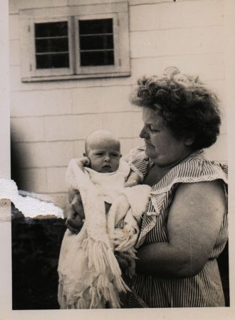 1949 - with Mrs Viens, my godmother