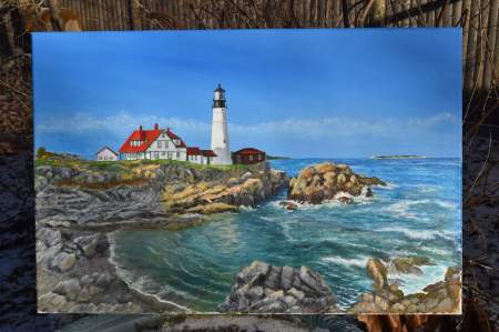 Original painting Portland Headlight