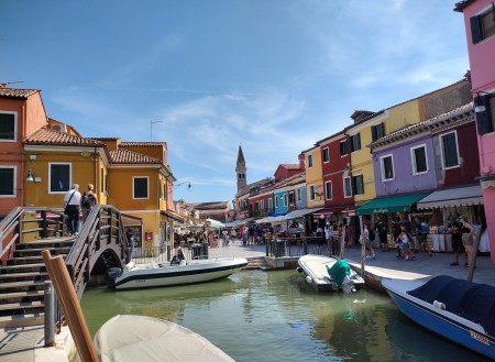 Colorful homes of Burano in Venice Italy