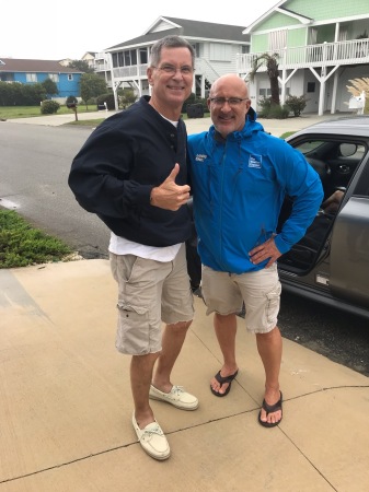 Rick & Jim Cantore before Hurricane Sept 2019