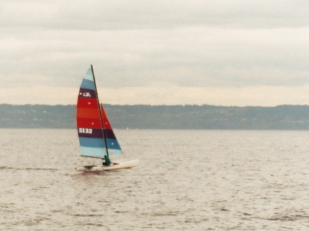 Sailing alone on Puget Sound