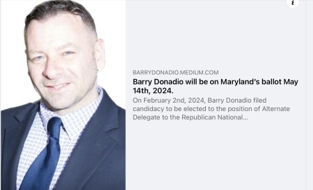 Barry Donadio on Maryland’s ballot May 2024